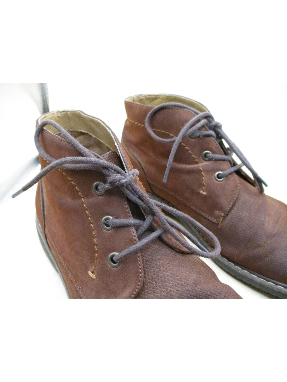 Kenneth Cole Reaction Brown Chukka Boots Mens Size 9 M Lace Up Ankle Dress Shoes
